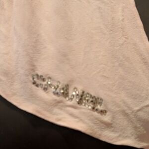 Chanel Pink Neck Scarf with Rhinestone Holiday Logo